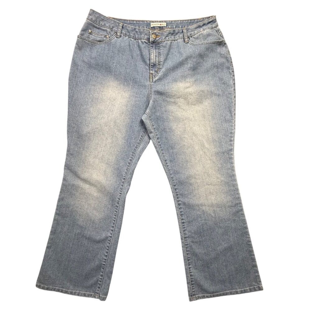Fashion Bug Y2K Bootcut Jeans Light Wash Stretch Sz 24W Retro Throwback Western